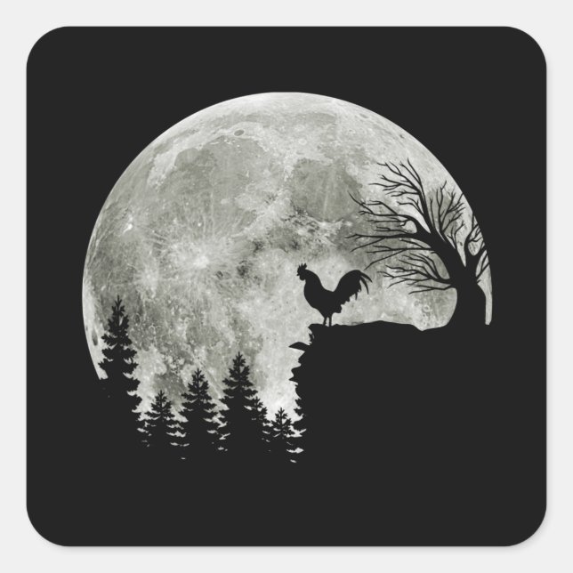 Chicken On Mountain Halloween Chicken Lovers Square Sticker (Front)