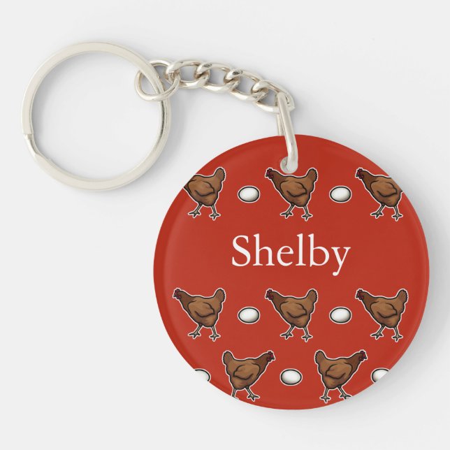 Chicken or the Egg, Add Your Name Key Ring (Front)