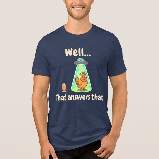 Chicken or the Egg Tri-Blend Shirt (Front)