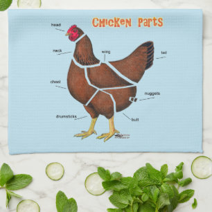 Chicken Parts Tea Towel