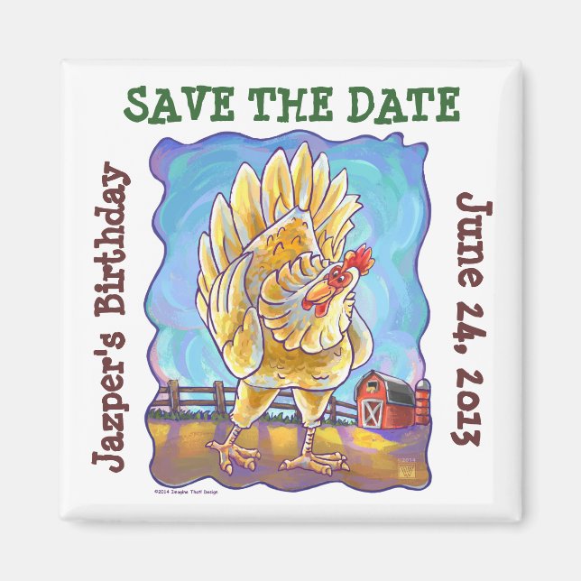 Chicken Party Centre Magnet (Front)