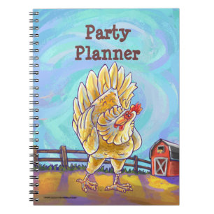 Chicken Party Centre Spiral Notebook