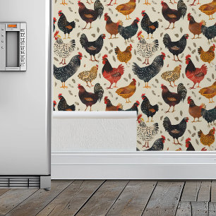 Chicken Pattern Kitchen  Wallpaper