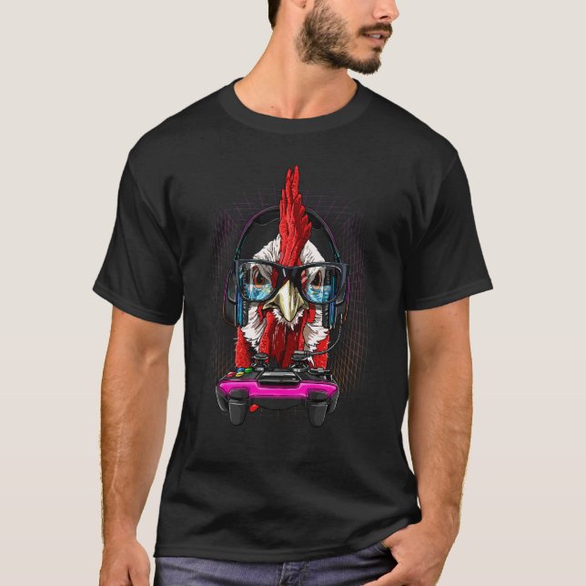 Chicken Pc Computer Video Gamer Streamer Gaming St T-Shirt (Front)