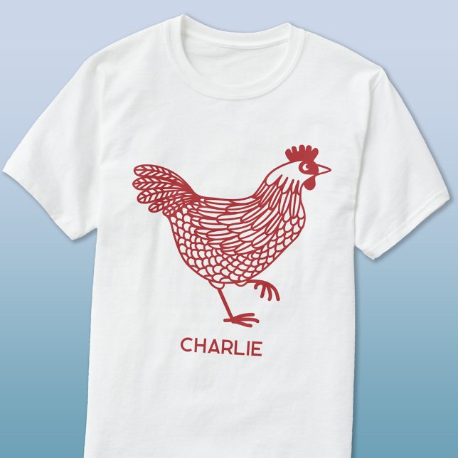 Chicken Personalised T-Shirt (Personalized name hen chicken poultry t-shirt)