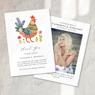 Chicken Photo Sympathy Funeral Memorial Thank You Card