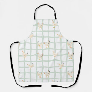 Chicken picnic chequered pattern apron