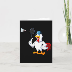 Chicken Playing Badminton Costume Badminton Player Card