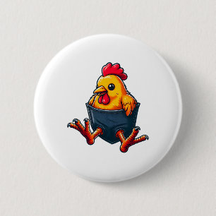 Chicken Pocket Hen Poultry Owner Chicken Whisperer 6 Cm Round Badge