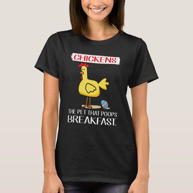 Chicken Poops Breakfast Eggs Happy Easter T-Shirt (Front)