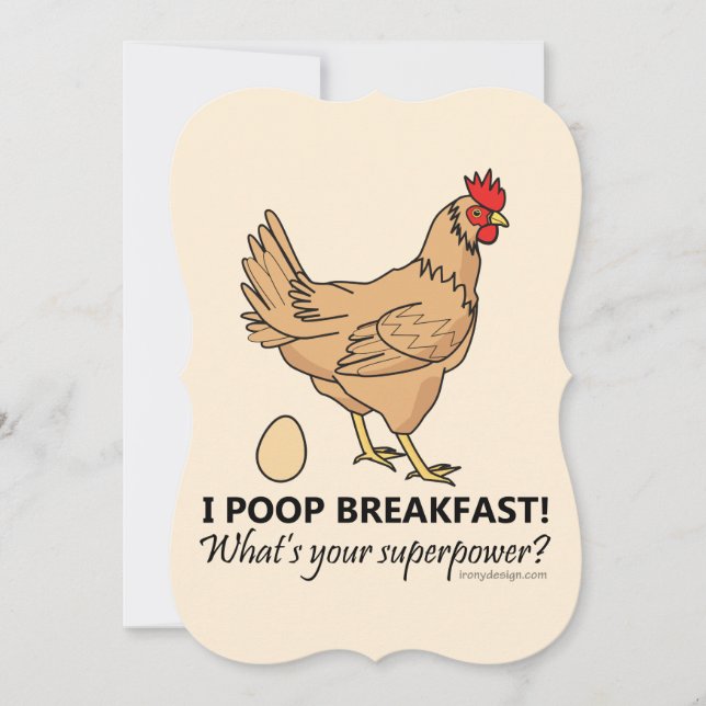 Chicken Poops Breakfast Funny Design (Front)