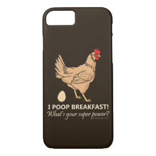 Chicken Poops Breakfast Funny Design Case-Mate iPhone Case