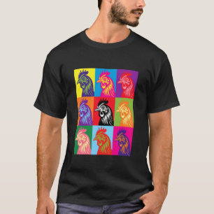 Chicken Pop Art Kids Men Women Chicken Lover Farme T-Shirt