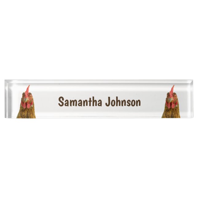 Chicken Portraits on White Nameplate (Front)
