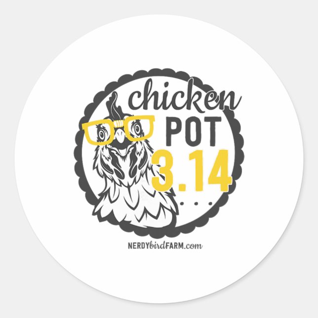 Chicken Pot 3.14  Classic Round Sticker (Front)