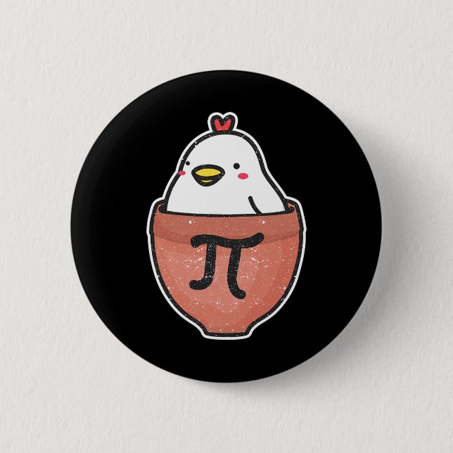 Chicken Pot Pi Day Funny Math Teacher Mathematics  6 Cm Round Badge (Front)