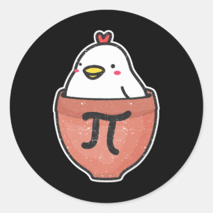 Chicken Pot Pi Day Funny Math Teacher Mathematics  Classic Round Sticker
