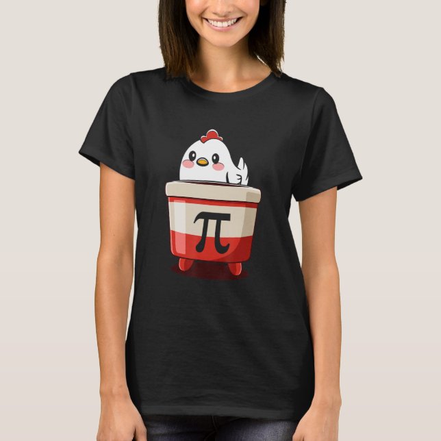 Chicken Pot Pi Day Pie Math Geek T-Shirt (Front)