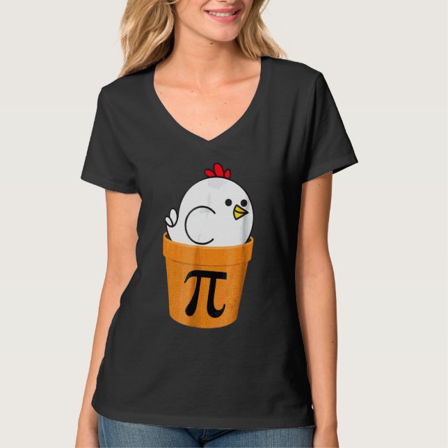 Chicken Pot Pi Funny Math T-Shirt (Front)