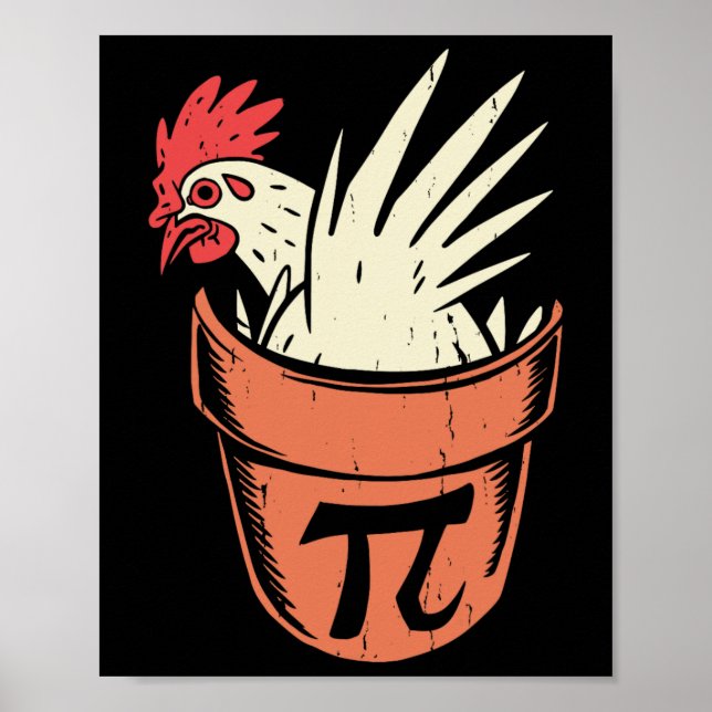 Chicken Pot Pi Funny Math Teacher Pun Pi Day  Poster (Front)