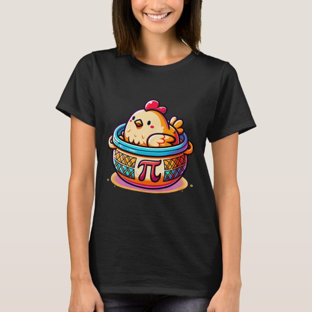 Chicken Pot Pi Funny Pi Day Math  T-Shirt (Front)