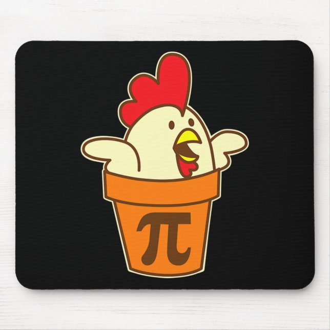 Chicken Pot Pi Geek Pie Mathematics Pun Funny  Mouse Pad (Front)