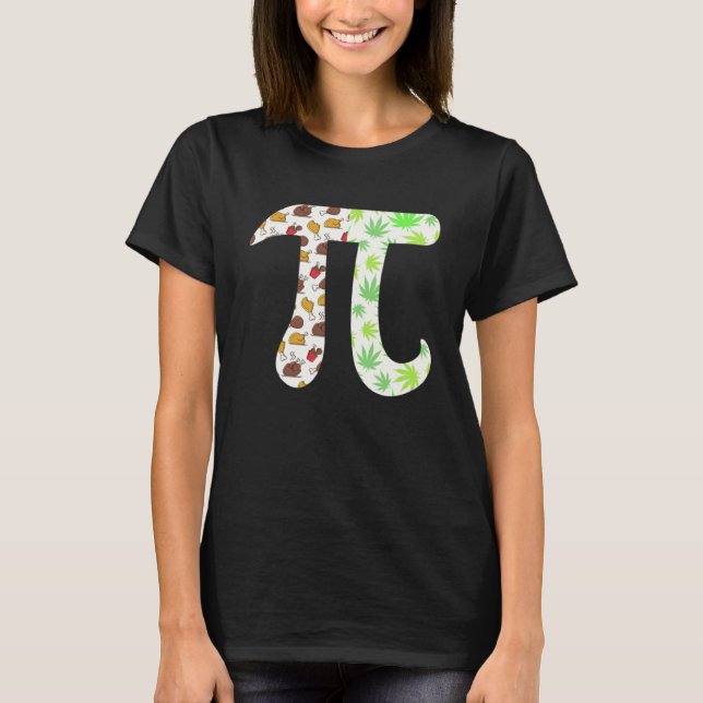 Chicken Pot Pi  Math Day Pi Day 3 14 Math Pun Weed T-Shirt (Front)