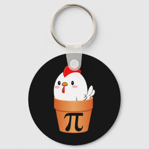Chicken Pot Pi Pi Day Vintage Retro Math Lover 1  Key Ring