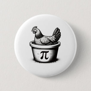 Chicken Pot Pie Funny Math Pun Chicken Pot Pi Day 6 Cm Round Badge