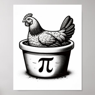 Chicken Pot Pie Funny Math Pun Chicken Pot Pi Day  Poster