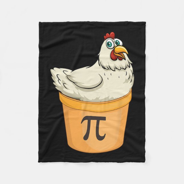 Chicken Pot Pie Funny Math Pun Chicken Pot Pi  Fleece Blanket (Front)