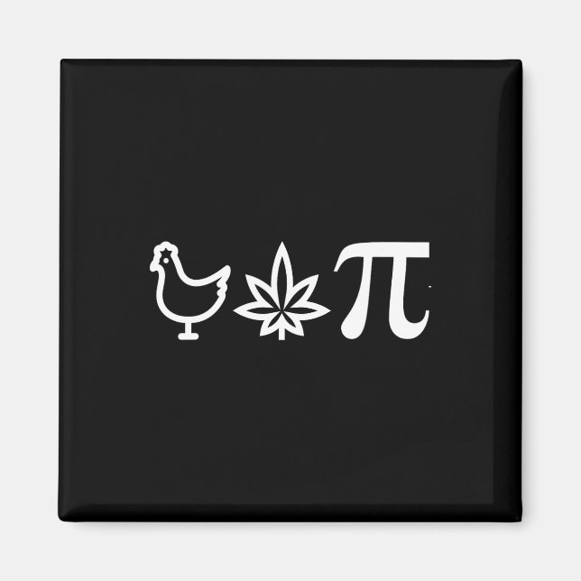 Chicken Pot Pie Pi Day Weed Pun Math Numbers March Magnet (Front)