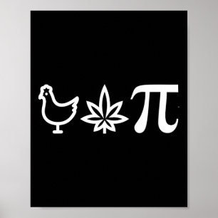 Chicken Pot Pie Pi Day Weed Pun Math Numbers March Poster
