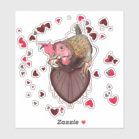 Chicken Pulling Heartstrings Sticker