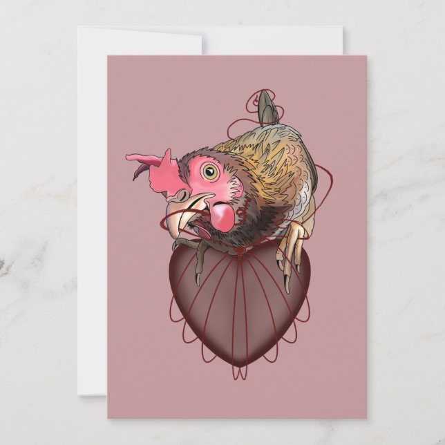 Chicken Pulling Heartstrings  T-Shirt Invitation (Front)