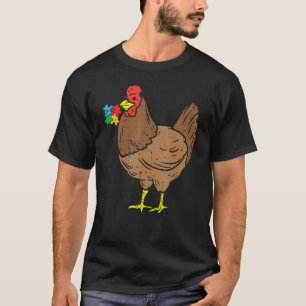 Chicken Puzzle Autism Awareness Farm Animal Men Wo T-Shirt