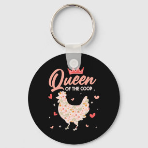 Chicken Queen Chicken Coop Hen Chicken Lover _1 Key Ring