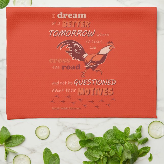 Chicken Quotation Kitchen Towel (Folded)