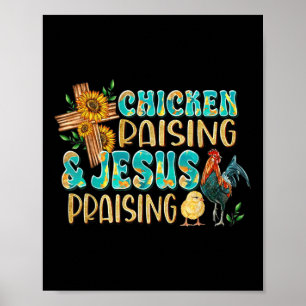 Chicken Raising & Jesus Praising Christian Far Poster