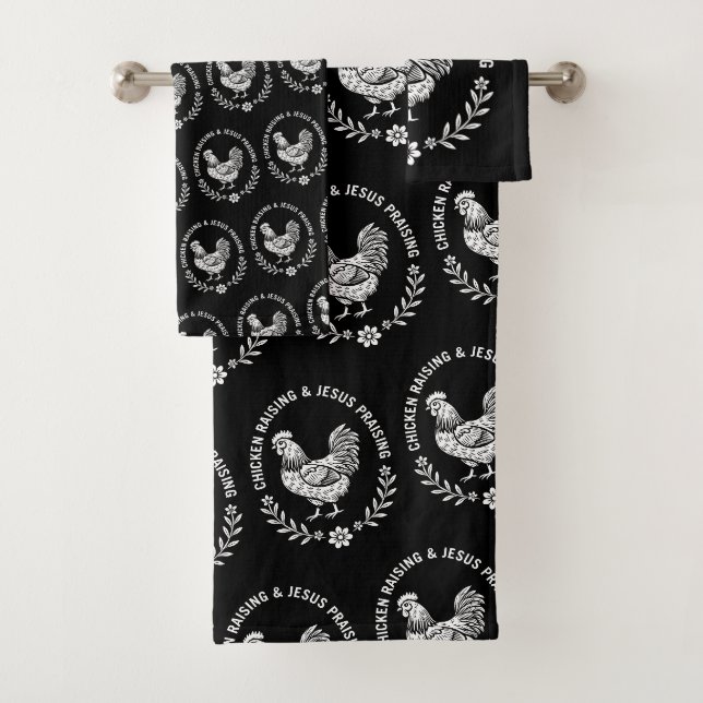Chicken Raising & Jesus Praising Bath Towel Set (Insitu)