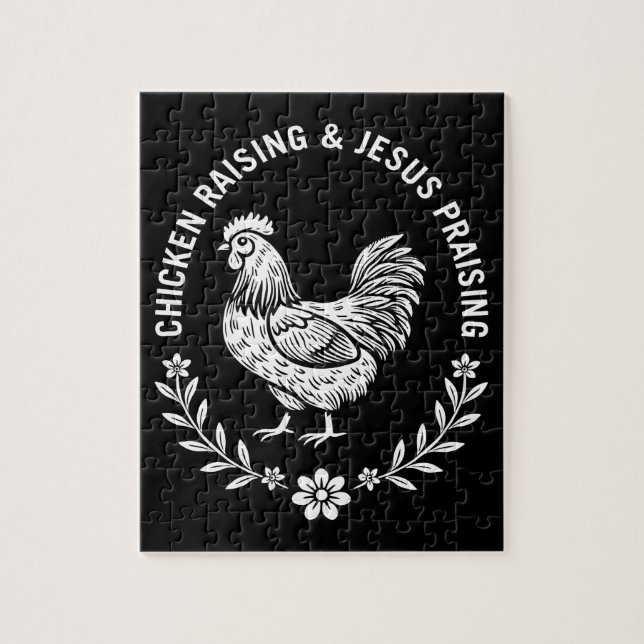 Chicken Raising & Jesus Praising Jigsaw Puzzle (Vertical)
