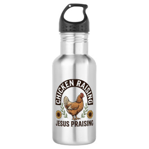 Chicken Raising Jesus Praising Vintage Farm Shirt_ 532 Ml Water Bottle
