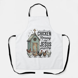 Chicken Raising Jesus Praising Vintage Farm Shirt Apron