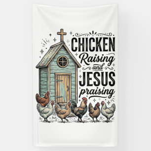Chicken Raising Jesus Praising Vintage Farm Shirt Banner
