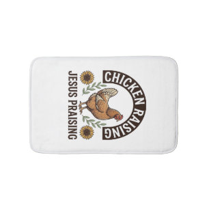 Chicken Raising Jesus Praising Vintage Farm Shirt_ Bath Mat