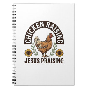 Chicken Raising Jesus Praising Vintage Farm Shirt_ Notebook