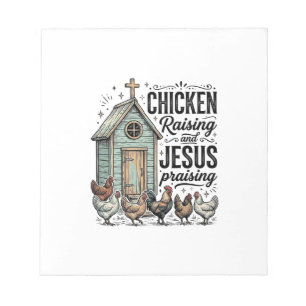 Chicken Raising Jesus Praising Vintage Farm Shirt Notepad