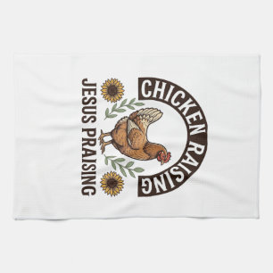 Chicken Raising Jesus Praising Vintage Farm Shirt_ Tea Towel
