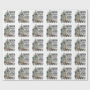 Chicken Raising Jesus Praising Vintage Farm Shirt Wrapping Paper