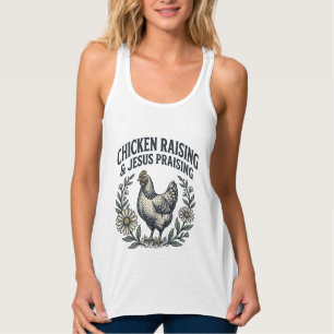 Chicken Raising & Jesus Praising Vintage Hen Singlet